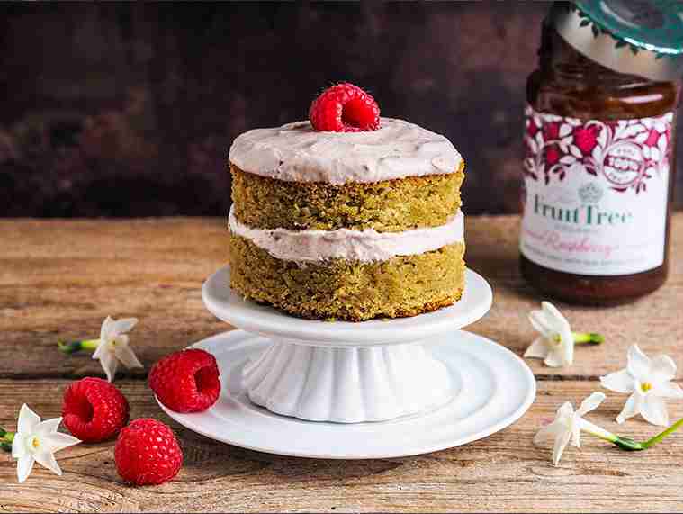 Raspberry Matcha Cake